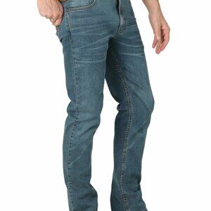 Wrangler Men's Slim Straight Fit Jeans 5 Star Jeans(Light Blue)Medium Stretch